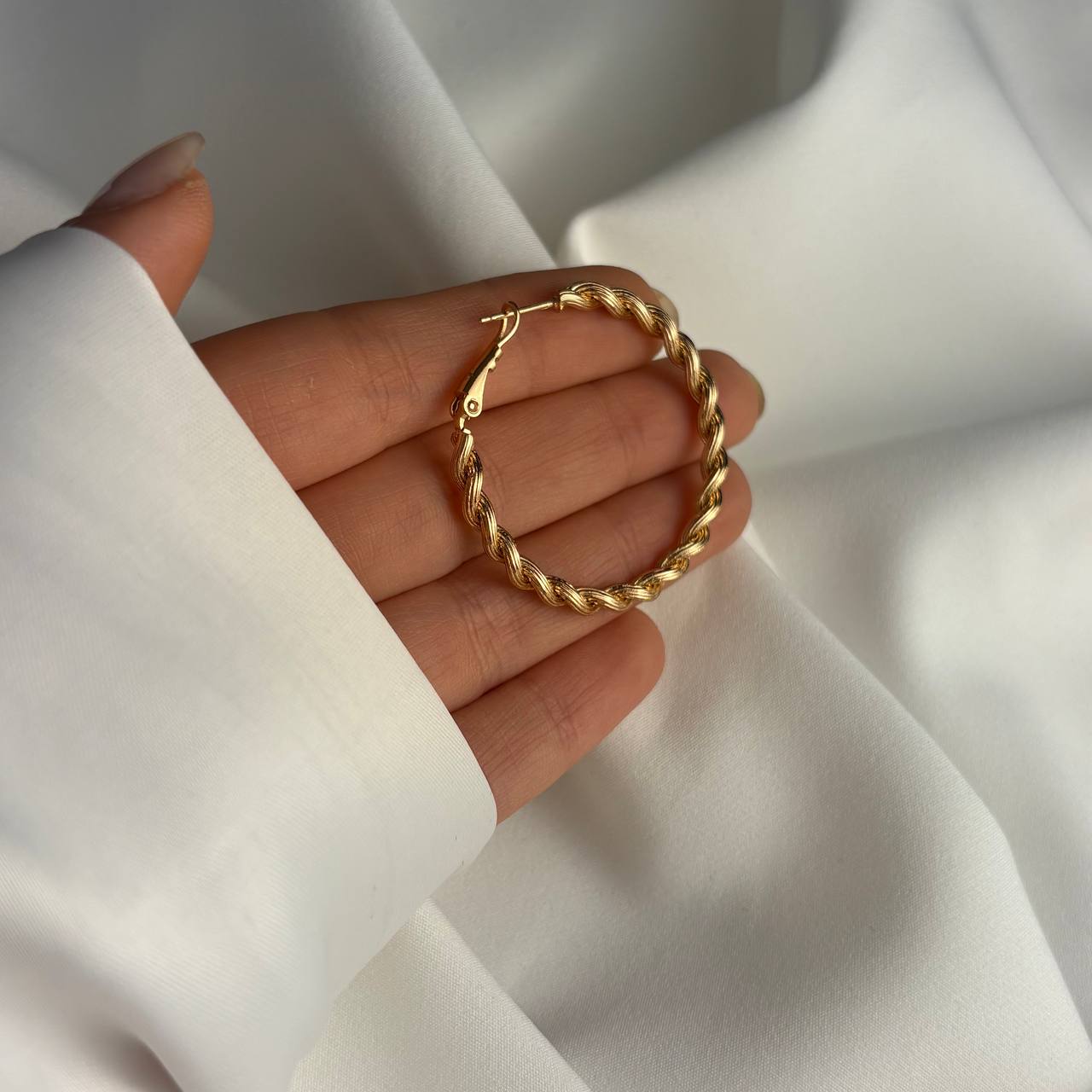 گوشواره حلقه‌ای طرح طنابی ژوپینگ کد 37